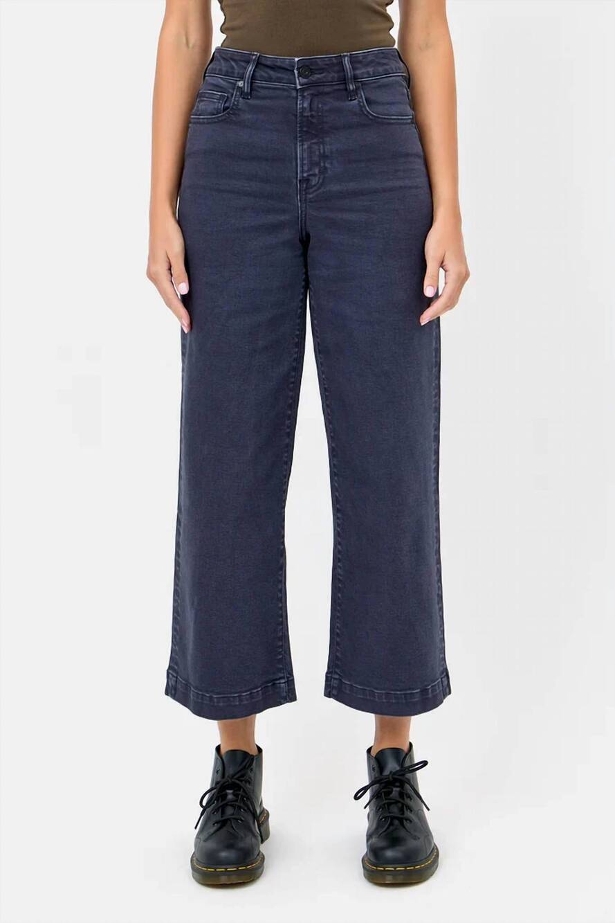 NEW HIDDEN women's nori high rise wide leg jeans in carbon